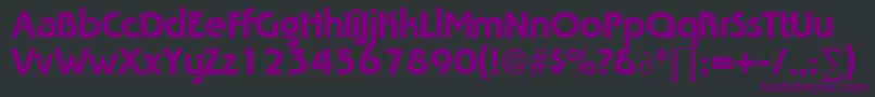 Czcionka TabascoRegularDb – fioletowe czcionki na czarnym tle