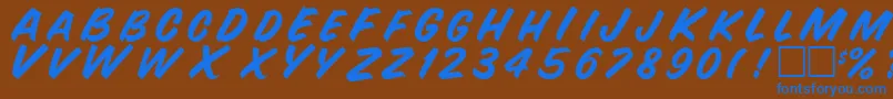 SnyderRegular Font – Blue Fonts on Brown Background
