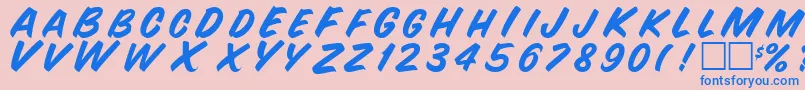 SnyderRegular Font – Blue Fonts on Pink Background
