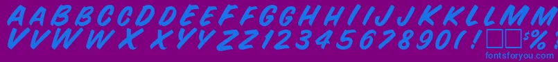 SnyderRegular Font – Blue Fonts on Purple Background