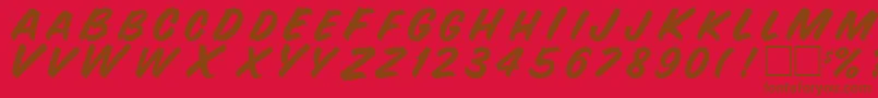 SnyderRegular-Schriftart – Braune Schriften auf rotem Hintergrund