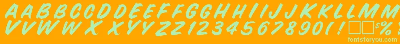 SnyderRegular Font – Green Fonts on Orange Background