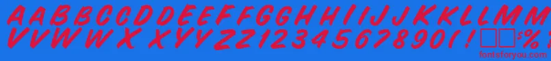 SnyderRegular Font – Red Fonts on Blue Background