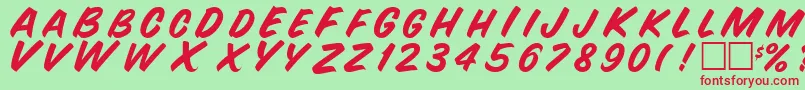 SnyderRegular Font – Red Fonts on Green Background