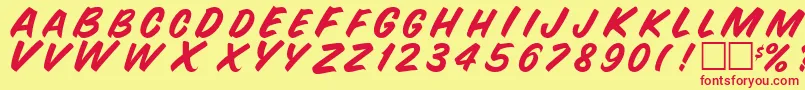SnyderRegular Font – Red Fonts on Yellow Background