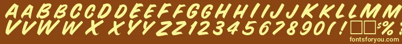 Weitere Informationen zur SnyderRegular-Schriftart SnyderRegular-Schriftart – Gelbe Schriften auf braunem Hintergrund