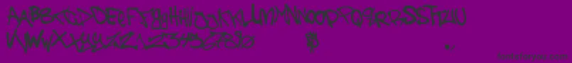 Czcionka TheBattleContinuez – czarne czcionki na fioletowym tle
