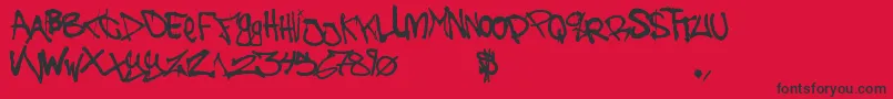 TheBattleContinuez Font – Black Fonts on Red Background