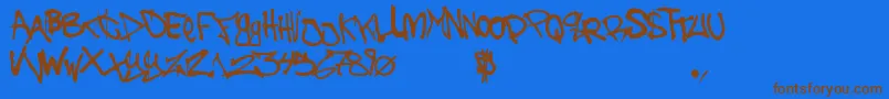 Шрифт TheBattleContinuez – коричневые шрифты на синем фоне