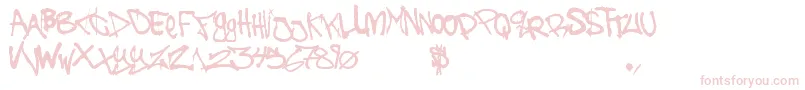 Fonte TheBattleContinuez – fontes rosa em um fundo branco