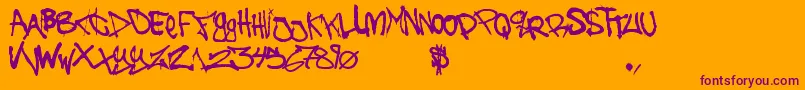 TheBattleContinuez Font – Purple Fonts on Orange Background