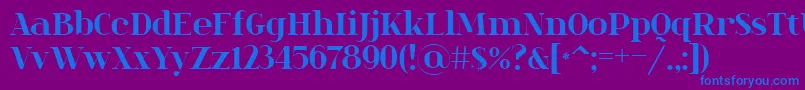 SpinweradBold-Schriftart – Blaue Schriften auf violettem Hintergrund