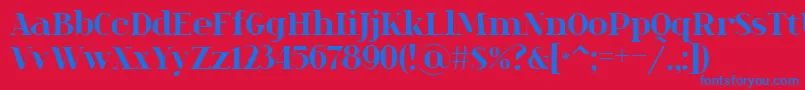 SpinweradBold Font – Blue Fonts on Red Background