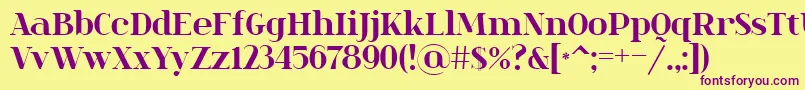 SpinweradBold Font – Purple Fonts on Yellow Background