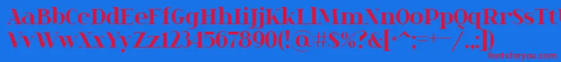 SpinweradBold Font – Red Fonts on Blue Background
