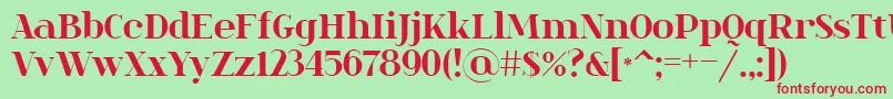 フォントSpinweradBold – 赤い文字の緑の背景