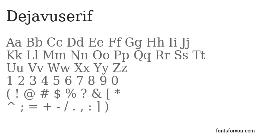 Шрифт Dejavuserif – алфавит, цифры, специальные символы