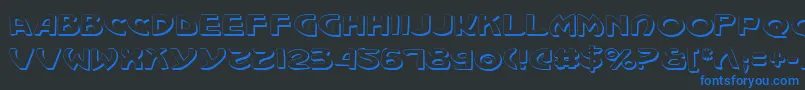 Machv2s Font – Blue Fonts on Black Background