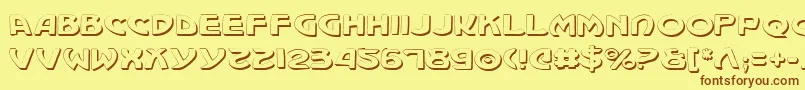 Machv2s Font – Brown Fonts on Yellow Background