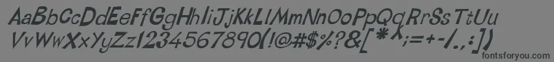 Czcionka LinotypetapesideBoldoblique – czarne czcionki na szarym tle