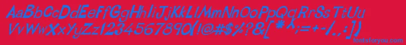 LinotypetapesideBoldoblique Font – Blue Fonts on Red Background