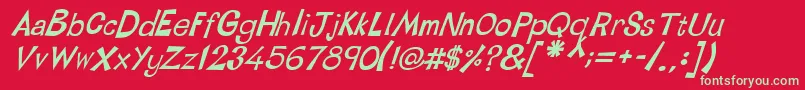LinotypetapesideBoldoblique Font – Green Fonts on Red Background