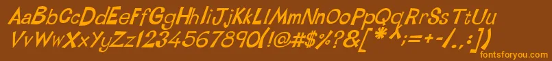LinotypetapesideBoldoblique Font – Orange Fonts on Brown Background