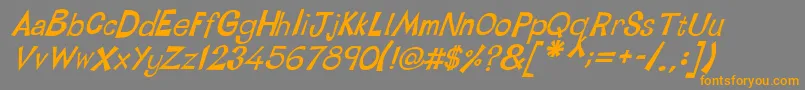 LinotypetapesideBoldoblique-Schriftart – Orangefarbene Schriften auf grauem Hintergrund