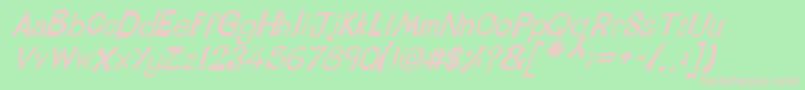 LinotypetapesideBoldoblique Font – Pink Fonts on Green Background