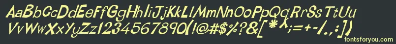 Шрифт LinotypetapesideBoldoblique – жёлтые шрифты на чёрном фоне