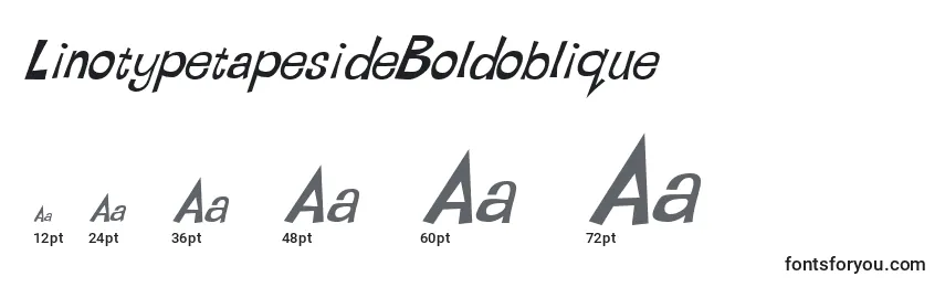 Rozmiary czcionki LinotypetapesideBoldoblique
