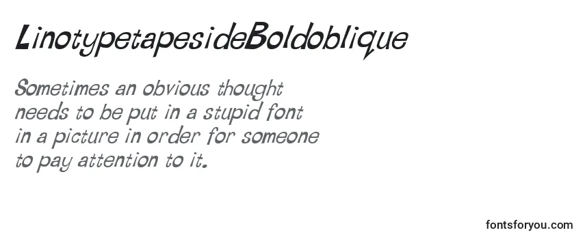 LinotypetapesideBoldoblique Font