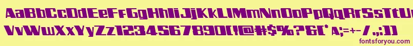 Galacticstormleft Font – Purple Fonts on Yellow Background