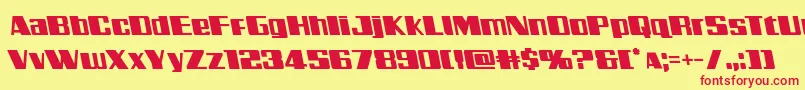 Galacticstormleft Font – Red Fonts on Yellow Background