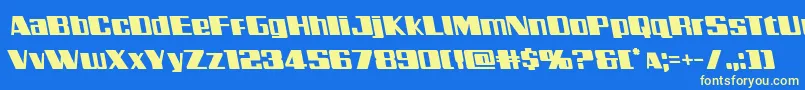 Galacticstormleft Font – Yellow Fonts on Blue Background