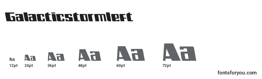Размеры шрифта Galacticstormleft