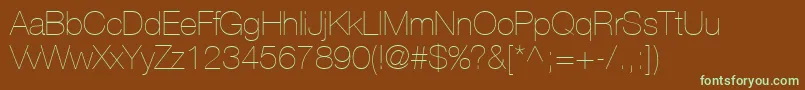 Czcionka ContextRepriseLightSsiExtraLight – zielone czcionki na brązowym tle