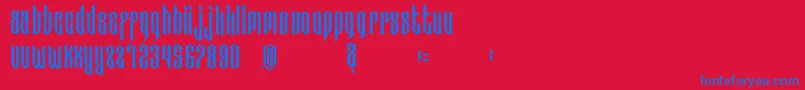 フォントBadBoys – 赤い背景に青い文字