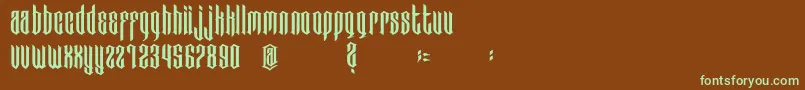 BadBoys-fontti – vihreät fontit ruskealla taustalla