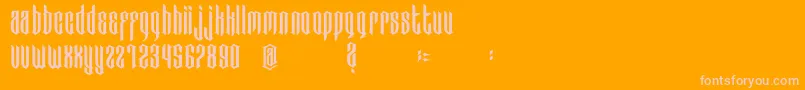 BadBoys-Schriftart – Rosa Schriften auf orangefarbenem Hintergrund