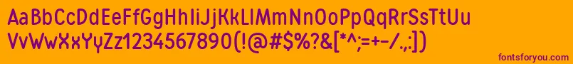 Шрифт MatiasWebfont – фиолетовые шрифты на оранжевом фоне