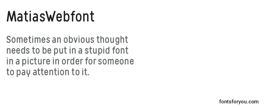 Review of the MatiasWebfont Font