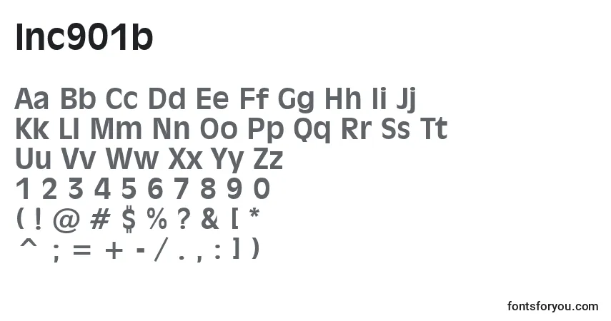 Czcionka Inc901b – alfabet, cyfry, specjalne znaki