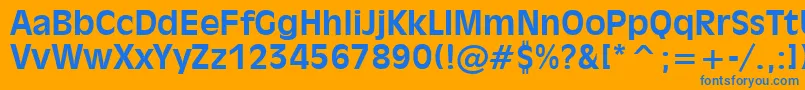 フォントInc901b – オレンジの背景に青い文字