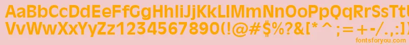 フォントInc901b – オレンジの文字がピンクの背景にあります。