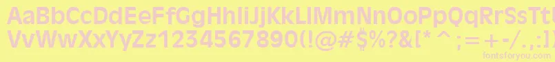 Inc901b-Schriftart – Rosa Schriften auf gelbem Hintergrund