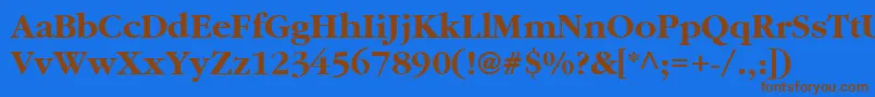 Aggaramondcyr-fontti – ruskeat fontit sinisellä taustalla