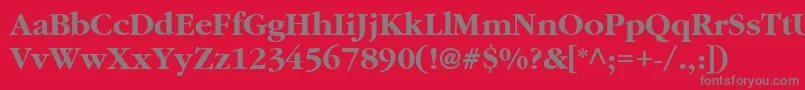 Aggaramondcyr Font – Gray Fonts on Red Background