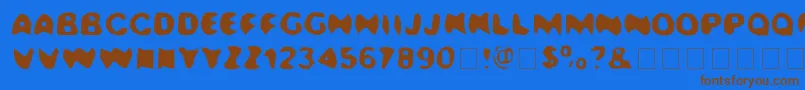 Kalamazoo Font – Brown Fonts on Blue Background