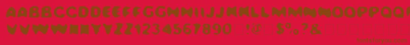 Kalamazoo Font – Brown Fonts on Red Background